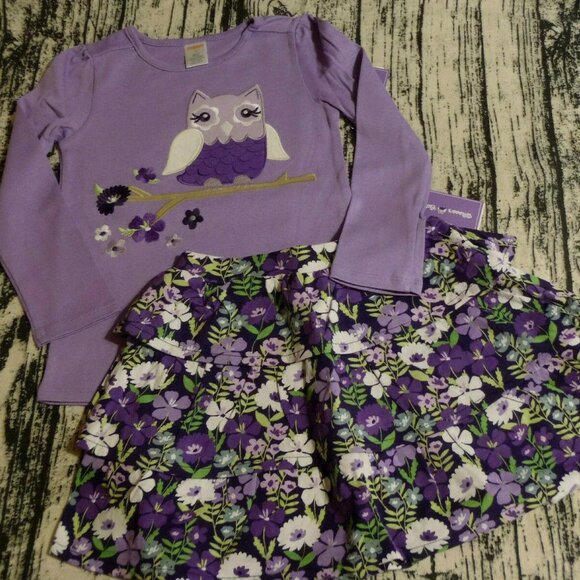 Gymboree Whooo's Cute Size 6 Owl Shirt Skort Outfit NWT